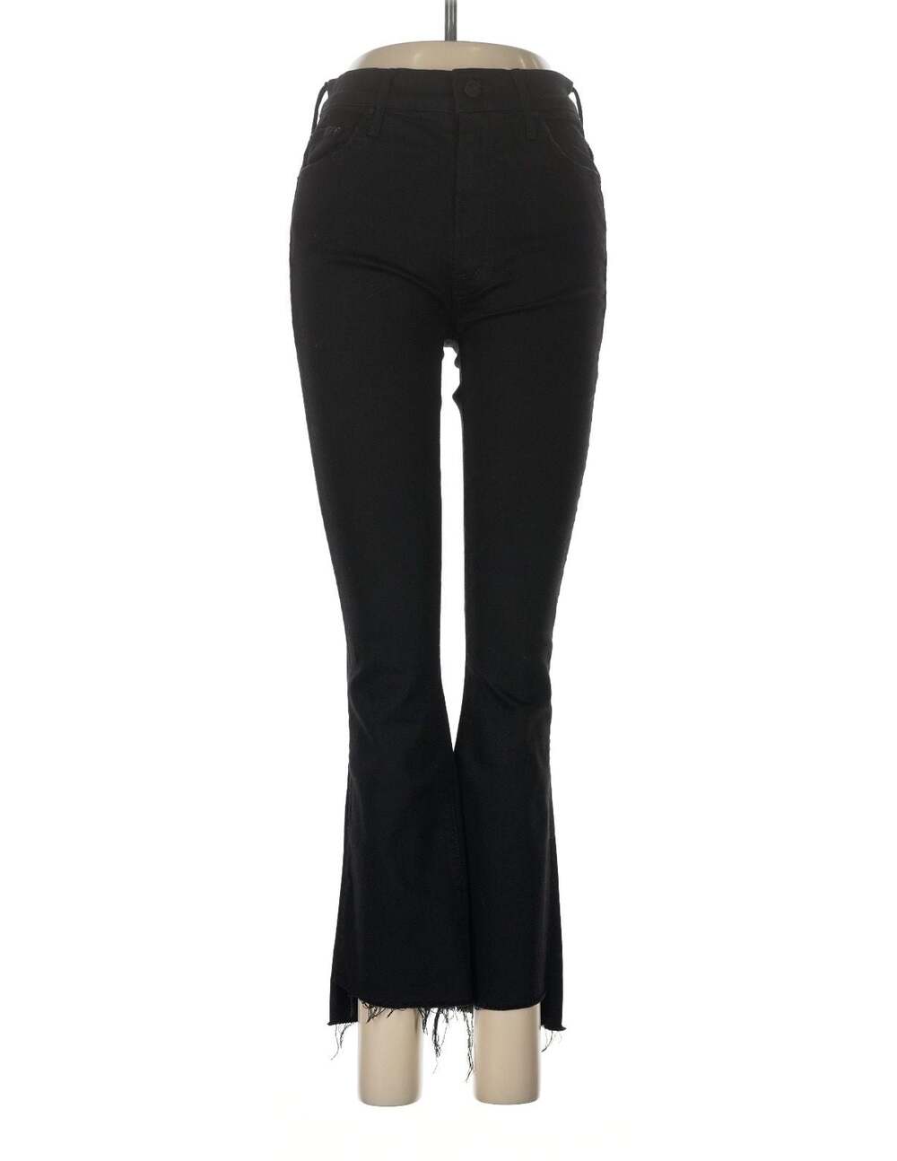 MOTHER The Hustler Ankle Fray Jeans in Not Guilty Black Size 30